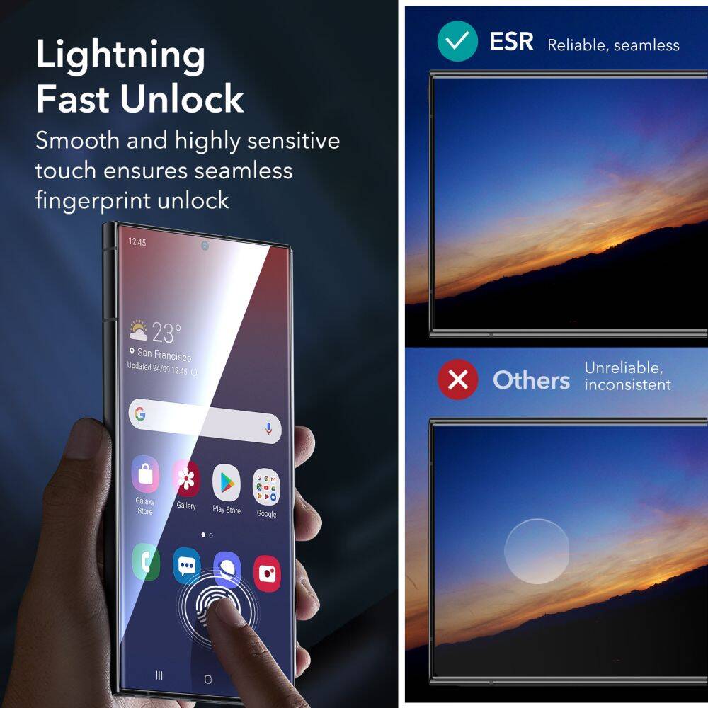 Zestaw instalacyjny szkła hartowanego ESR dla Samsunga Galaxy S24 Ultra