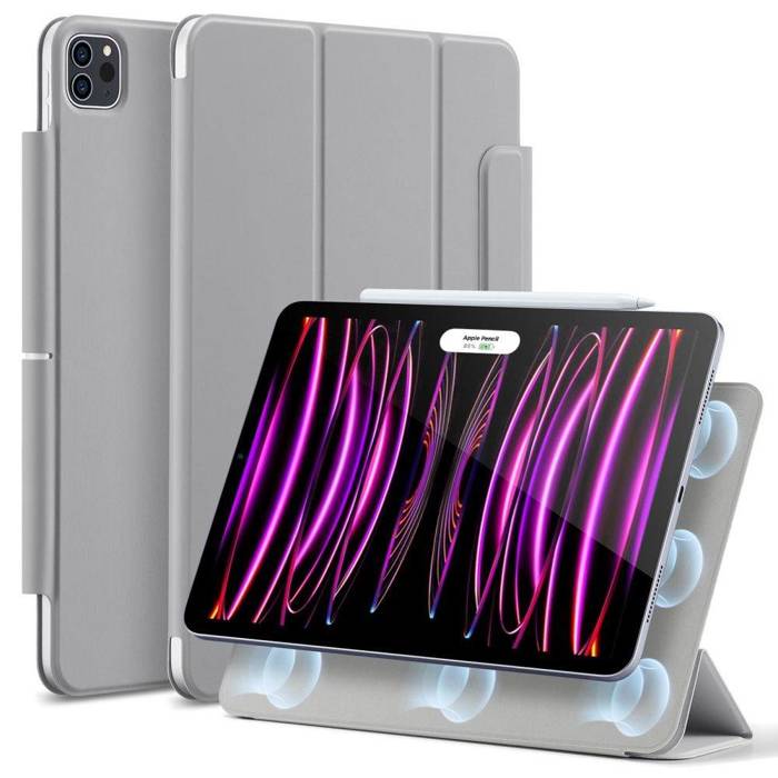 Case ESR iPad Pro 12.9 2020 / 2021 Rebound Magnetic Silver Grey Case