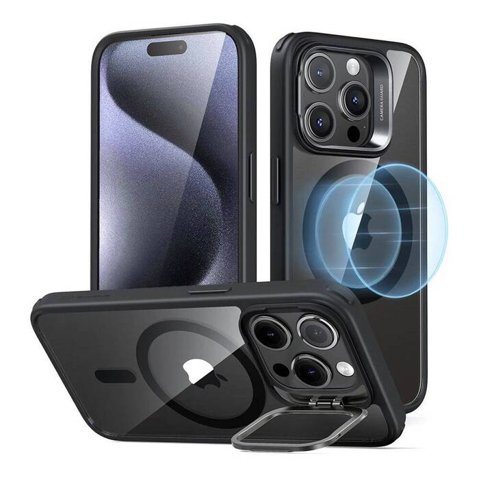 Case Esr Classic Kickstand Halolock MagSafe iPhone 15 Pro Max Clear/black Case