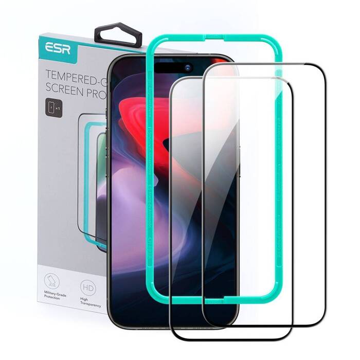 Tempered Glass Esr Tempered Glass 2-pack iPhone 15 Pro Max Black