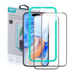 Tempered Glass Esr Gehärtetes Glas 2er-Pack iPhone 15 Plus Schwarz