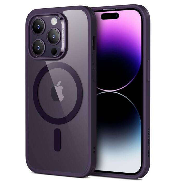 Hülle Esr Ch Halolock MagSafe iPhone 14 Pro Klar/Violett Case