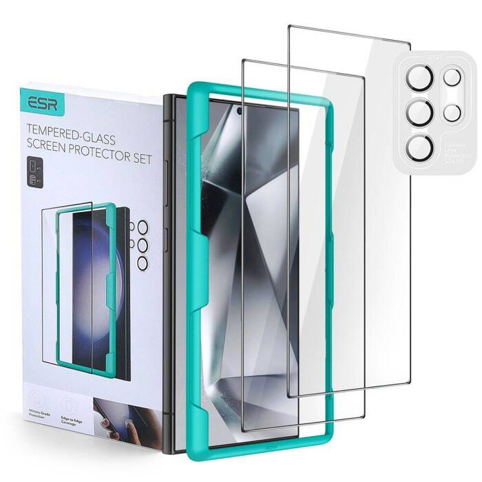 Tempered Glass Esr Schutzfolie Set 2er Pack Samsung Galaxy S24 Ultra Clear Case