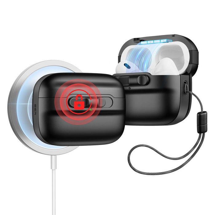 ESR Etui Apple Airpods Pro 1 2 Pulse Halolock Magsafe Czarny Case na Słuchawki