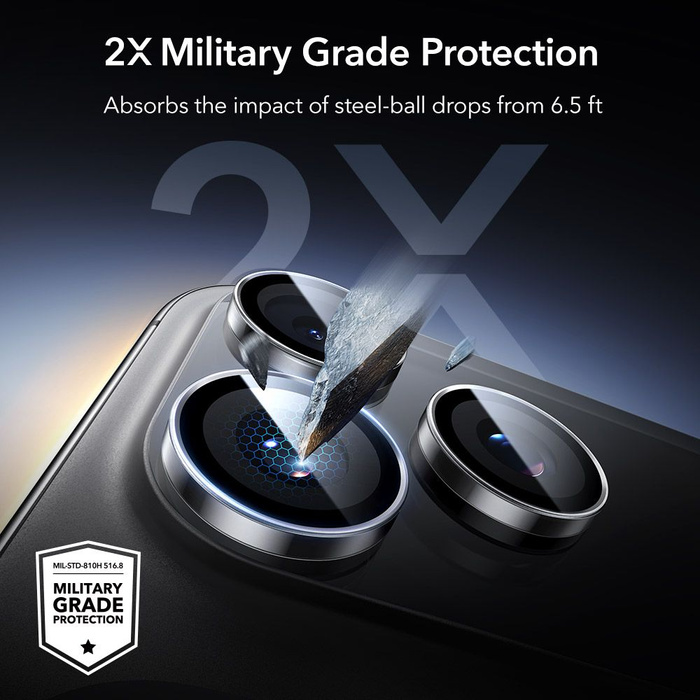 OSŁONA NA APARAT ESR ARMORITE CAMERA PROTECTOR IPHONE 14 PRO / PRO MAX / 15 PRO / PRO MAX / 16 PRO / PRO MAX / 17 PRO / PRO MAX CLEAR