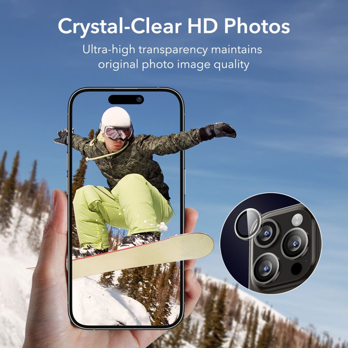 ESR Szkło Hartowane na Aparat iPhone 15 Pro / 15 Pro Max Camera Lens Przezroczyste