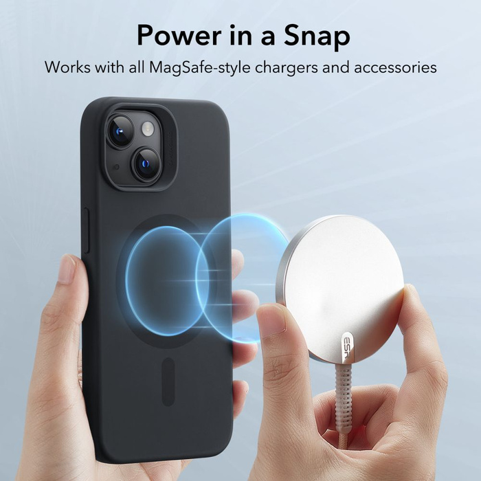 ESR Etui iPhone 15 Plus Cloud Halolock Magsafe Czarny Case