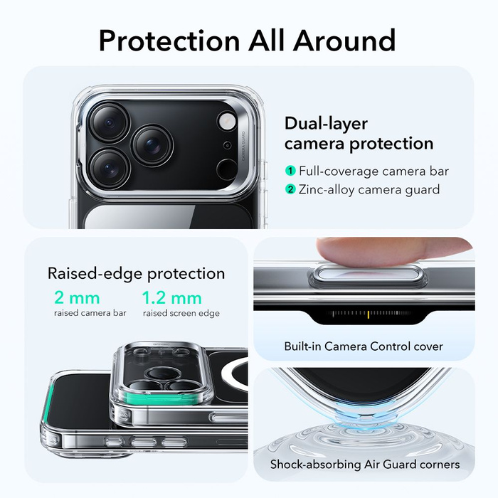 ESR CLASSIC HYBRID KICKSTAND MAGSAFE IPHONE 17 PRO CLEAR