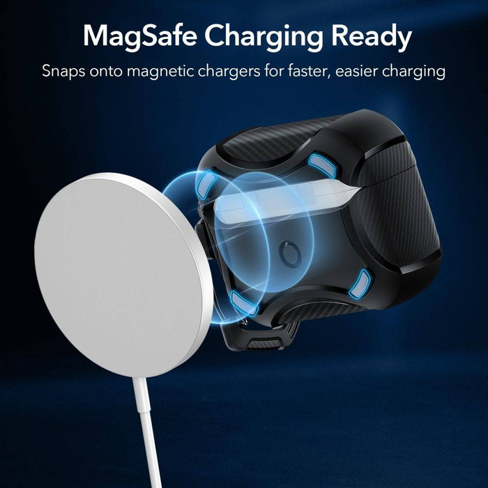Esr Etui Apple Airpods Pro 1 2 Cyber Armor Halolock Magsafe Czarny Case na Słuchawki
