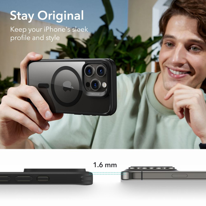 ESR Etui iPhone 15 Pro Max Ch Halolock Magsafe Przezroczysty Czarny Case