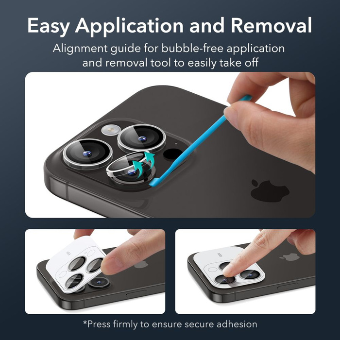 ESR Szkło Hartowane na Aparat iPhone 15 Pro / 15 Pro Max Camera Lens Przezroczyste