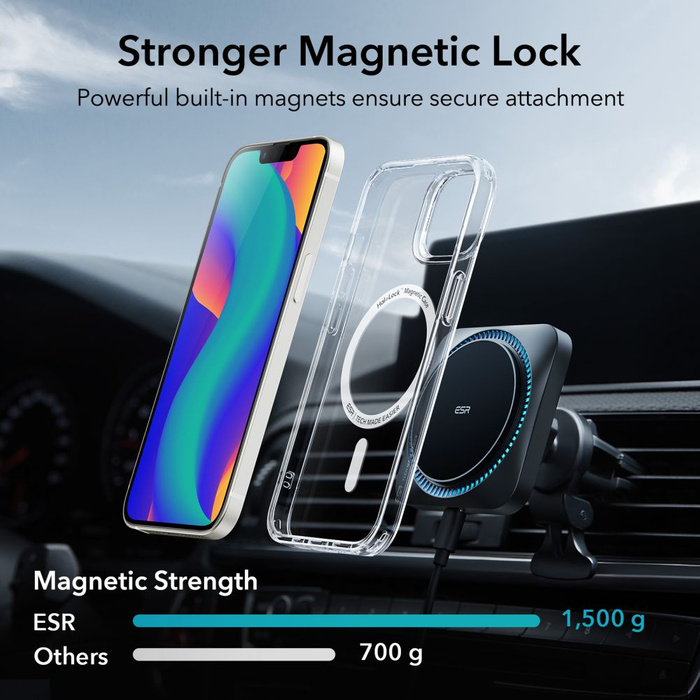 ESR Etui iPhone 13 14 Ch Halolock Magsafe Przezroczysty Case