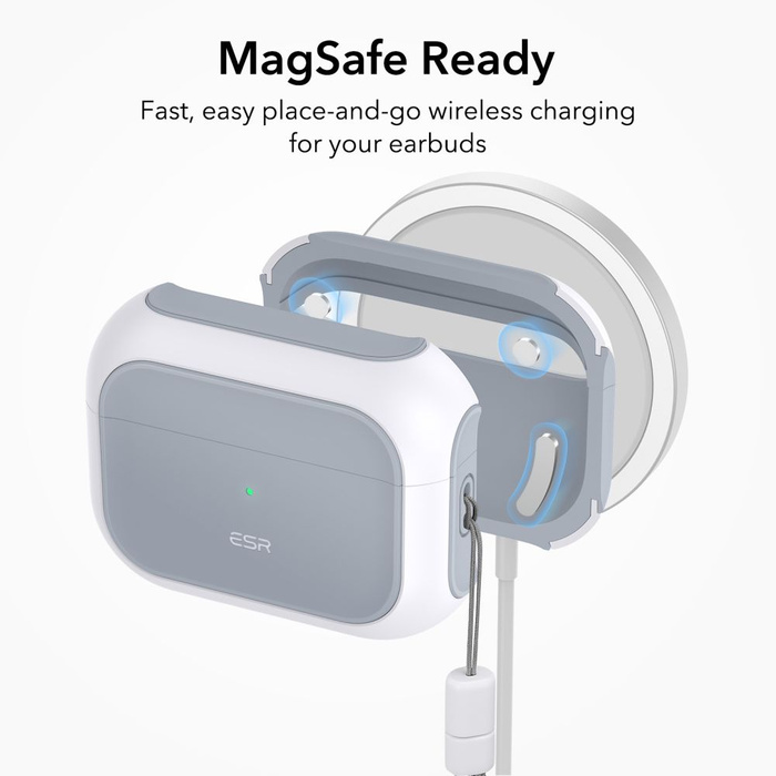 ESR Etui Apple Airpods Pro 1 2 Orbit Halolock Magsafe Biały Case na Słuchawki