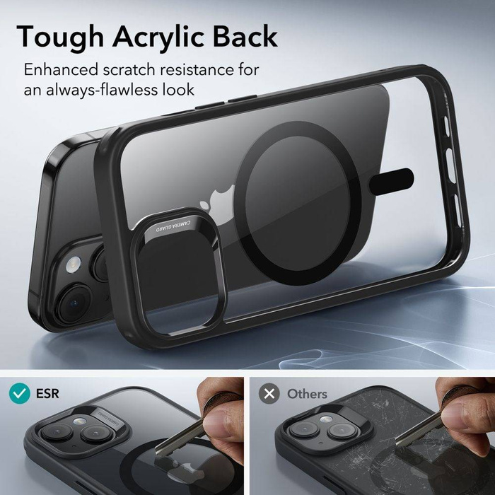 ESR Etui iPhone 15 Ch Halolock Magsafe Przezroczysty Czarny Case