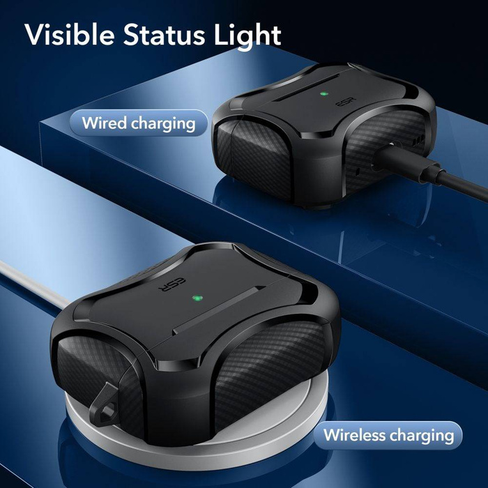 Esr Etui Apple Airpods Pro 1 2 Cyber Armor Halolock Magsafe Czarny Case na Słuchawki