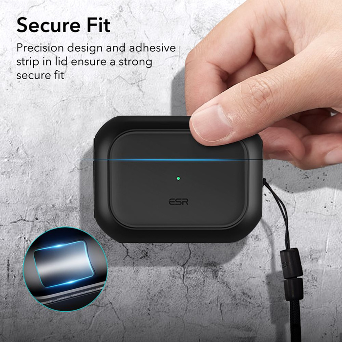 ESR Etui Apple Airpods Pro 1 2 Orbit Halolock Magsafe Czarny Case na Słuchawki