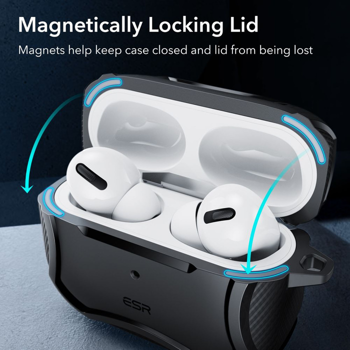 Esr Etui Apple Airpods Pro 1 2 Cyber Armor Halolock Magsafe Czarny Case na Słuchawki