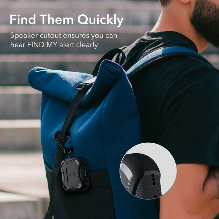 Esr Etui Apple Airpods Pro 1 2 Cyber Armor Halolock Magsafe Czarny Case na Słuchawki