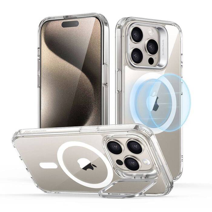 ESR Etui iPhone 15 Pro Max Classic Kickstand Halolock Magsafe Przezroczysty Case
