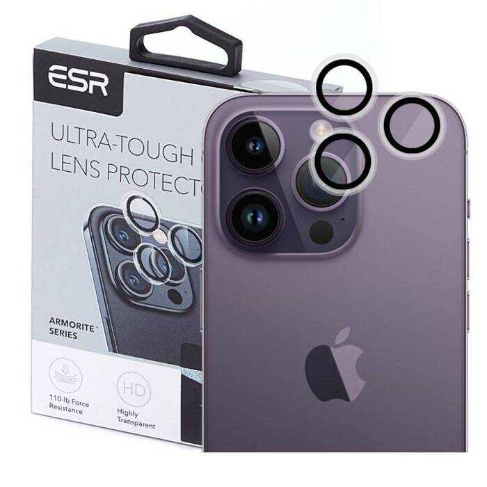 ESR Szkło Hartowane na Aparat iPhone 15 Pro / 15 Pro Max Camera Lens Przezroczyste